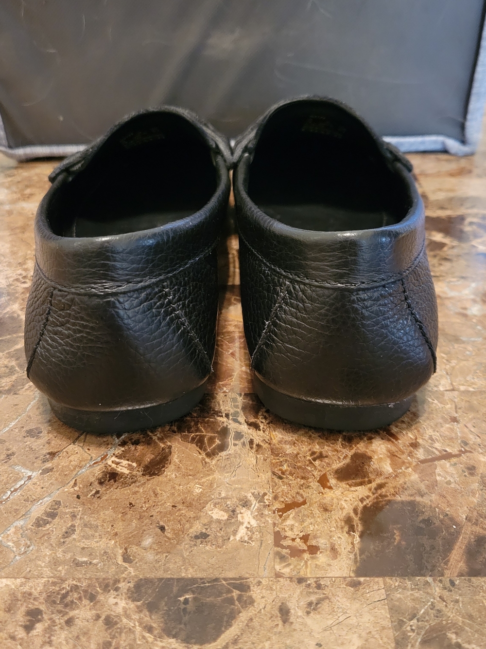 Coach Black Pebbled Leather Loafers with Silver Plaque - Picture 6 of 10